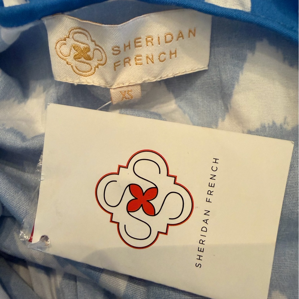 Sheridan French Eloise Midi Dress in Blue Peacock Size XS NWT - Picture 9 of 10